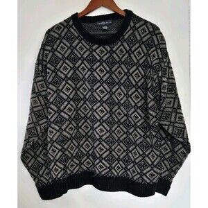 VTG Chereskin Sweater Mens XL 90s Knit Abstract Grandpa 3D Knit Biggie Cosby